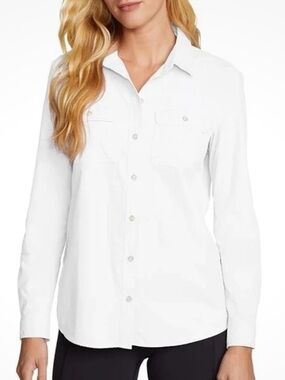 Eddie Bauer Mountain Ripstop Long Sleeve Shirt White Size XL, NEW NWT
